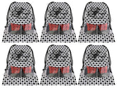 Kuber Industries Portable Travel Shoe Bags Dust-proof Shoe Organizer Space Saving Storage Bags, Polka Dots Print (Set of 6,Black & White)